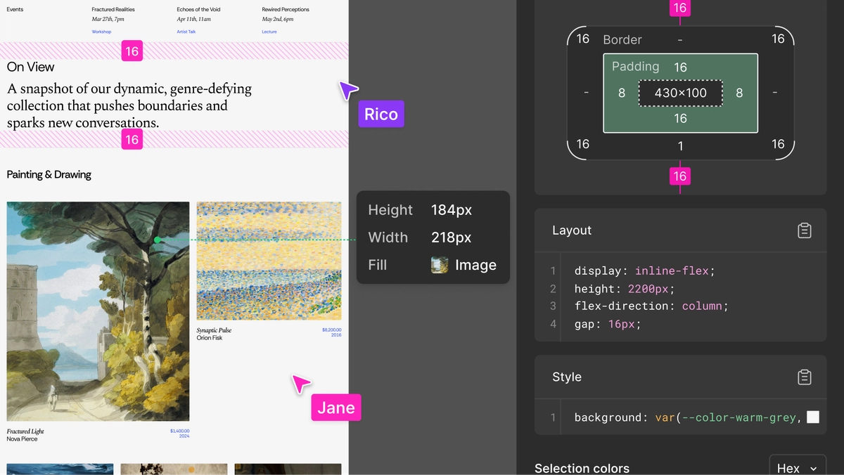 Figma collaborative design workspace with multiple cursors